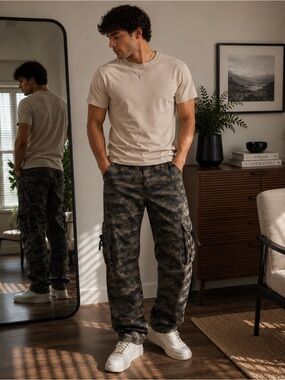 Marrakech Camo Cargo Pants Men’s Size 29 Military Utility Y2K Streetwear